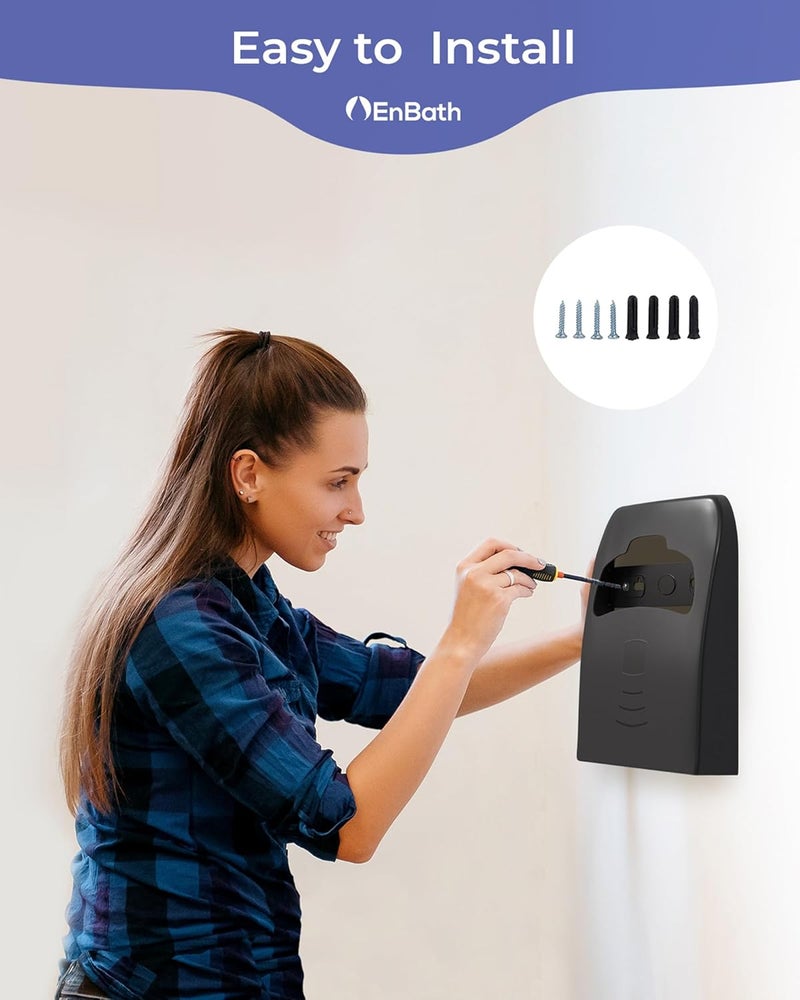 EnBath Commercial Toilet Seat Cover Dispenser Wall Mount, Black Half-Fold Toilet Seat Cover Holder for Bathroom/Restroom - Image 4